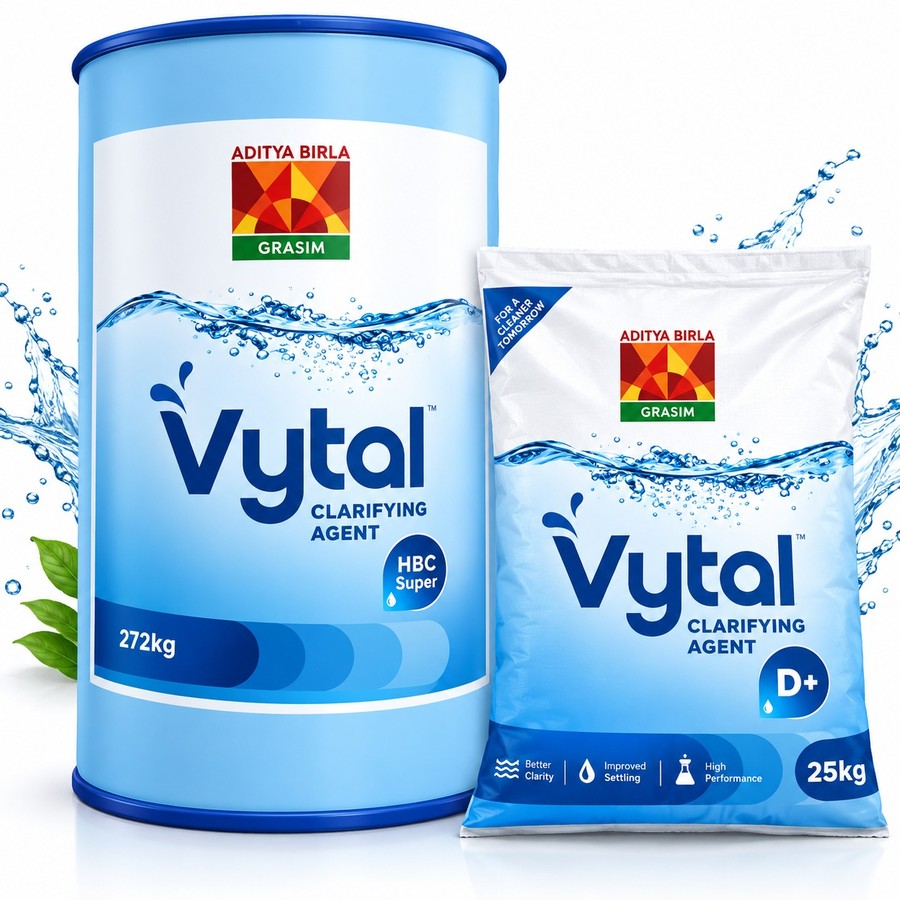 Vytal branded drum and bag packaging — Aditya Birla Grasim